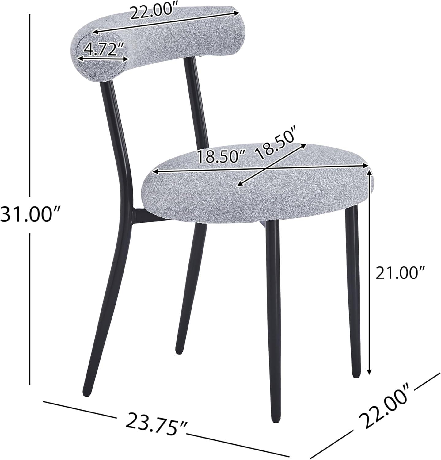 image:imageChristopher Knight Home Modern Dining ChairUpholstered Accent Chair for Dining RoomFabric Armchairs with Iron Legs Set of 2 Light GrayLight Gray