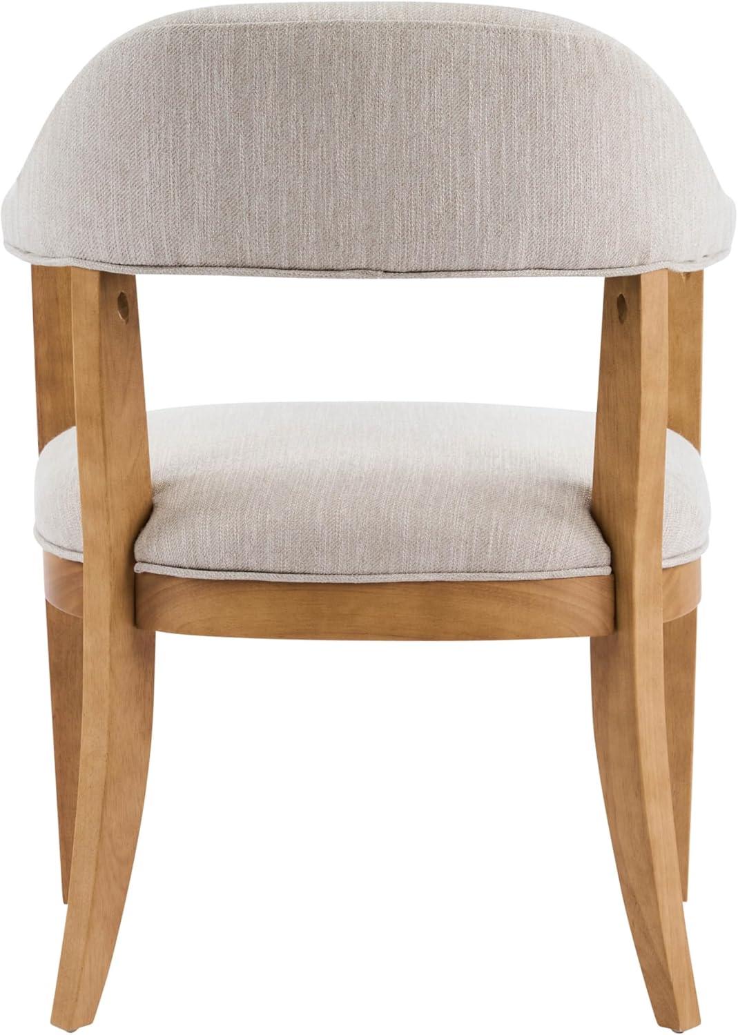 image:imageChristopher Knight Home Moren Upholstered Dining Chairs Set of 2 Sturdy Rubberwood Dining Chair with Armrest Kitchen Chairs with Comfy Curved Backrest Extra Seat for Dining Room Beige WalnutBeige Natural