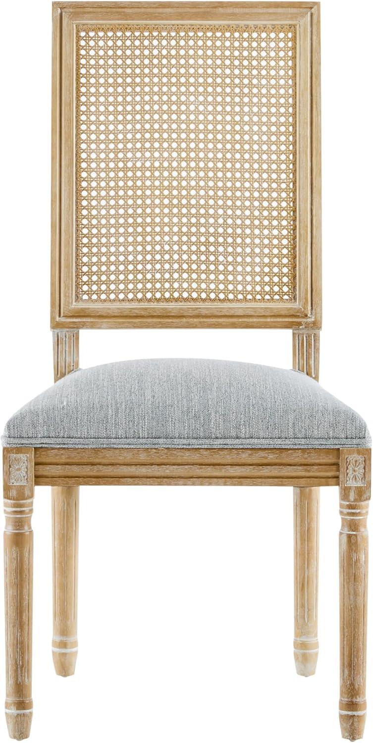 image:imageChristopher Knight Home Powell French Country Indoor Dining Chairs Set of 2 Wooden Dining Room Chair with Cane Backrest High Back Kitchen Seat Fabric Upholstered Armless Chair BeigeWalnutGrey