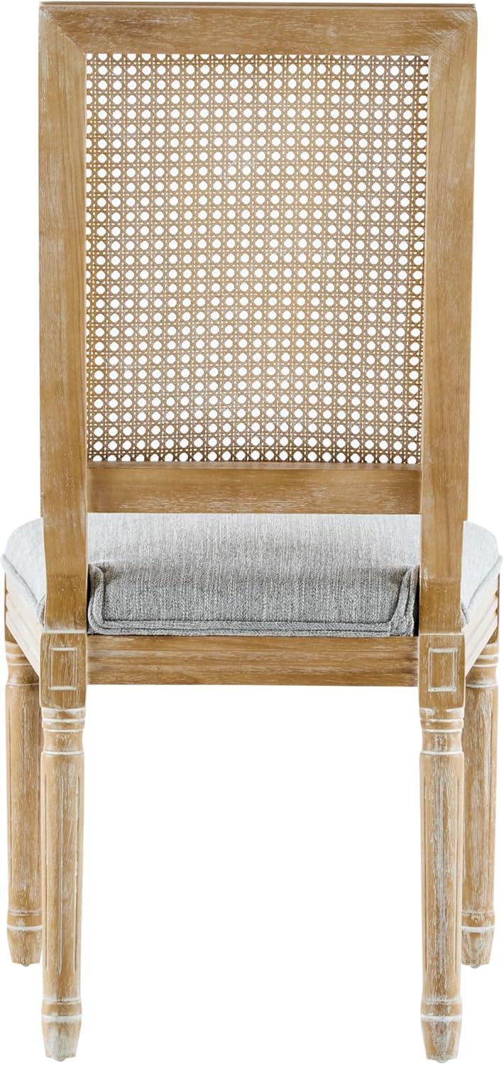 image:imageChristopher Knight Home Powell French Country Indoor Dining Chairs Set of 2 Wooden Dining Room Chair with Cane Backrest High Back Kitchen Seat Fabric Upholstered Armless Chair BeigeWalnutGrey