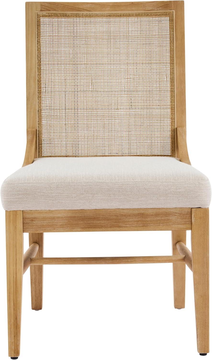 image:imageChristopher Knight Home Relinga French Country Upholstered Dining Chairs Set of 2 Wooden Dining Room Armless Chair with Cane Backrest High Back Kitchen Side Chair BeigeNaturalBeigenatural