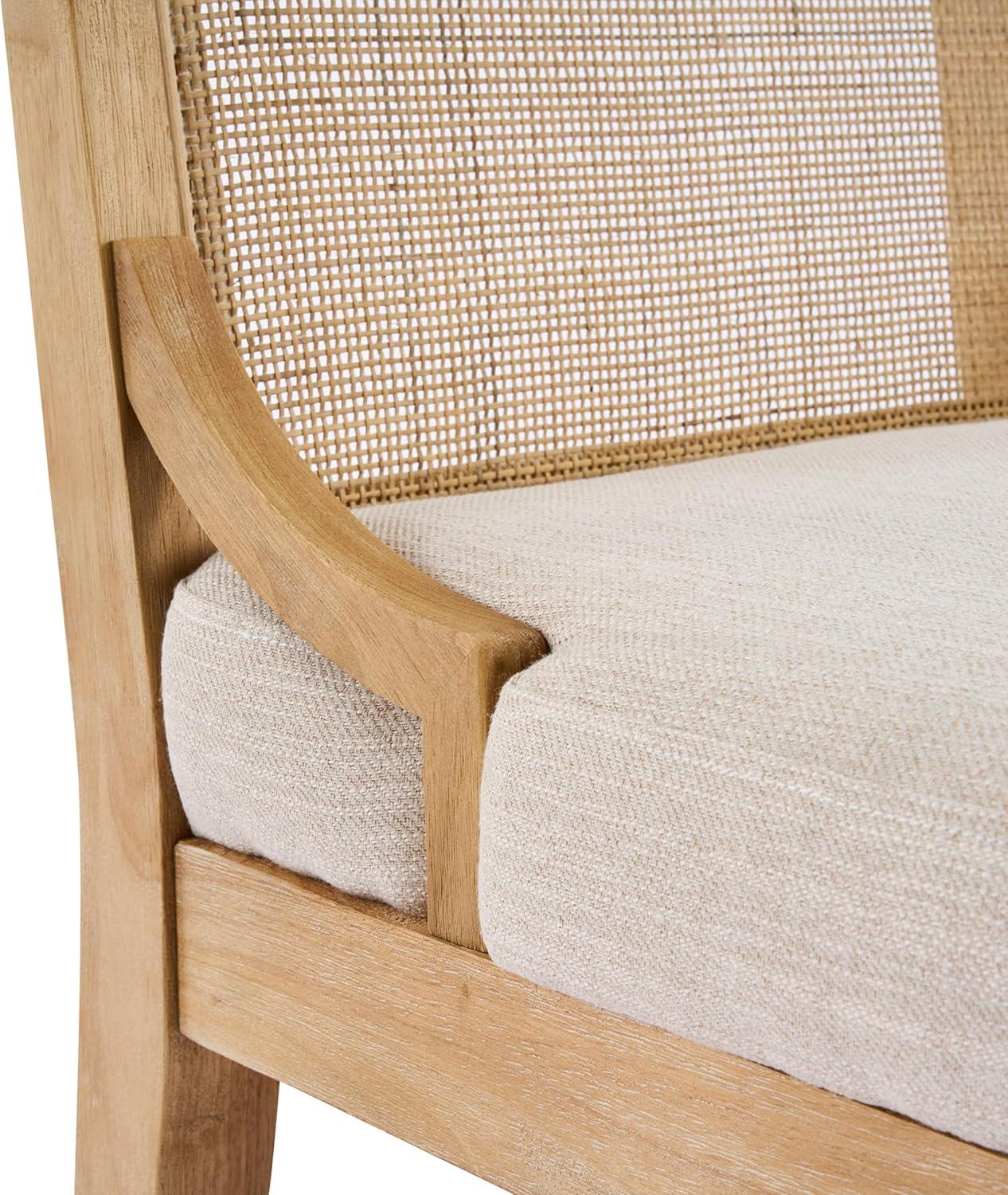 image:imageChristopher Knight Home Relinga French Country Upholstered Dining Chairs Set of 2 Wooden Dining Room Armless Chair with Cane Backrest High Back Kitchen Side Chair BeigeNaturalBeigenatural