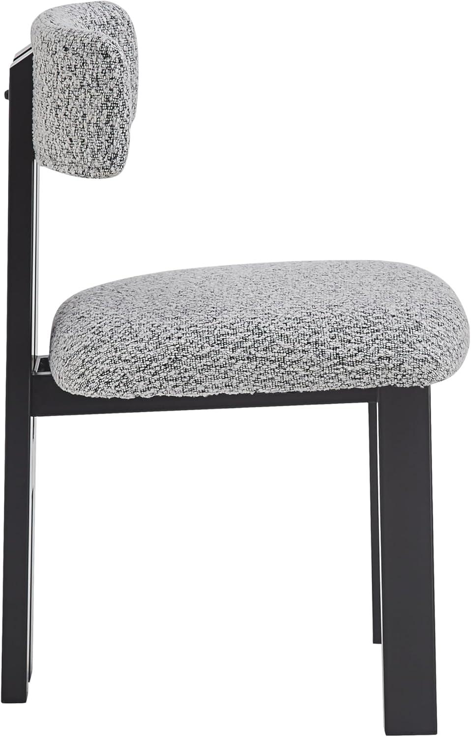 image:imageChristopher Knight Home Rumble Upholstered Dining Chairs Set of 4 Armless Kitchen Dining Room Chairs with H Shape Metal Legs Curved Backrest Kitchen Side Chairs with WoodLike Frame Black WhiteBlack White