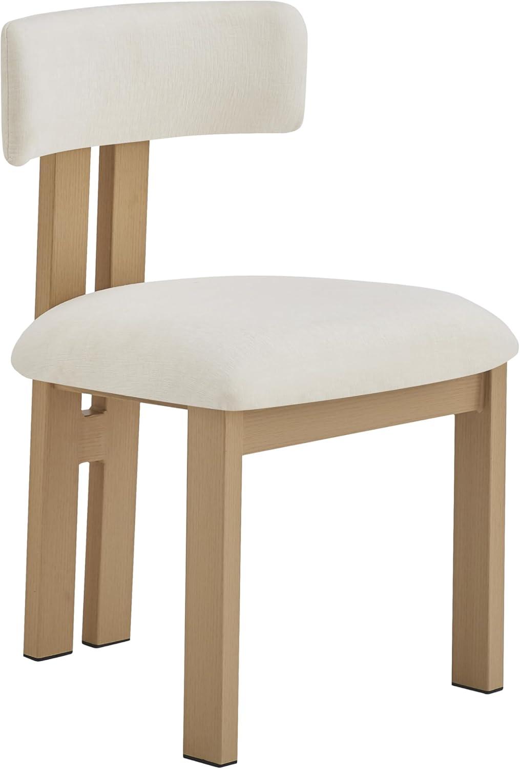 image:imageChristopher Knight Home Rumble Upholstered Dining Chairs Set of 4 Armless Kitchen Dining Room Chairs with H Shape Metal Legs Curved Backrest Kitchen Side Chairs with WoodLike Frame Black WhiteBeige Natural