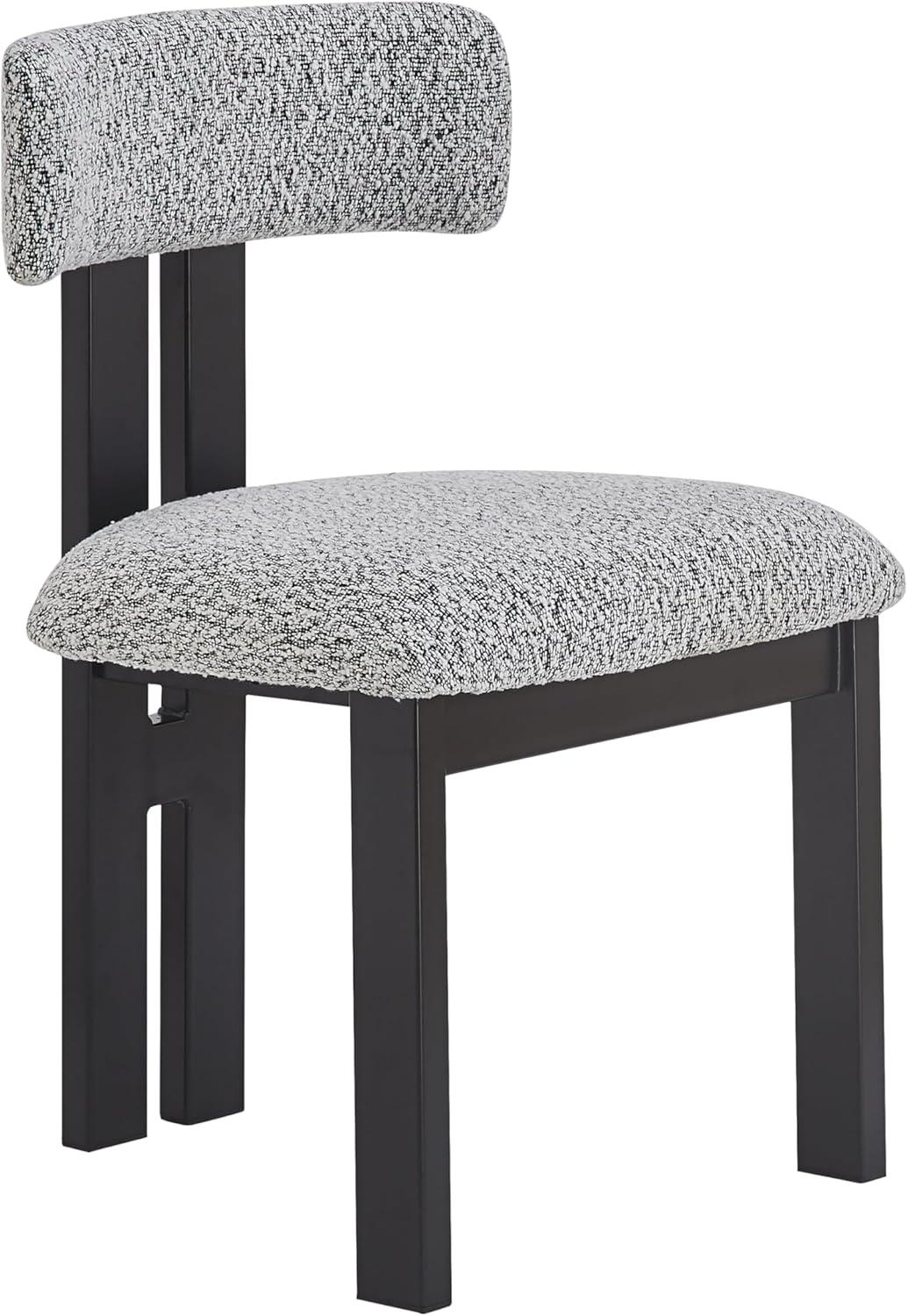 image:imageChristopher Knight Home Rumble Upholstered Dining Chairs Set of 4 Armless Kitchen Dining Room Chairs with H Shape Metal Legs Curved Backrest Kitchen Side Chairs with WoodLike Frame Black WhiteBlack White