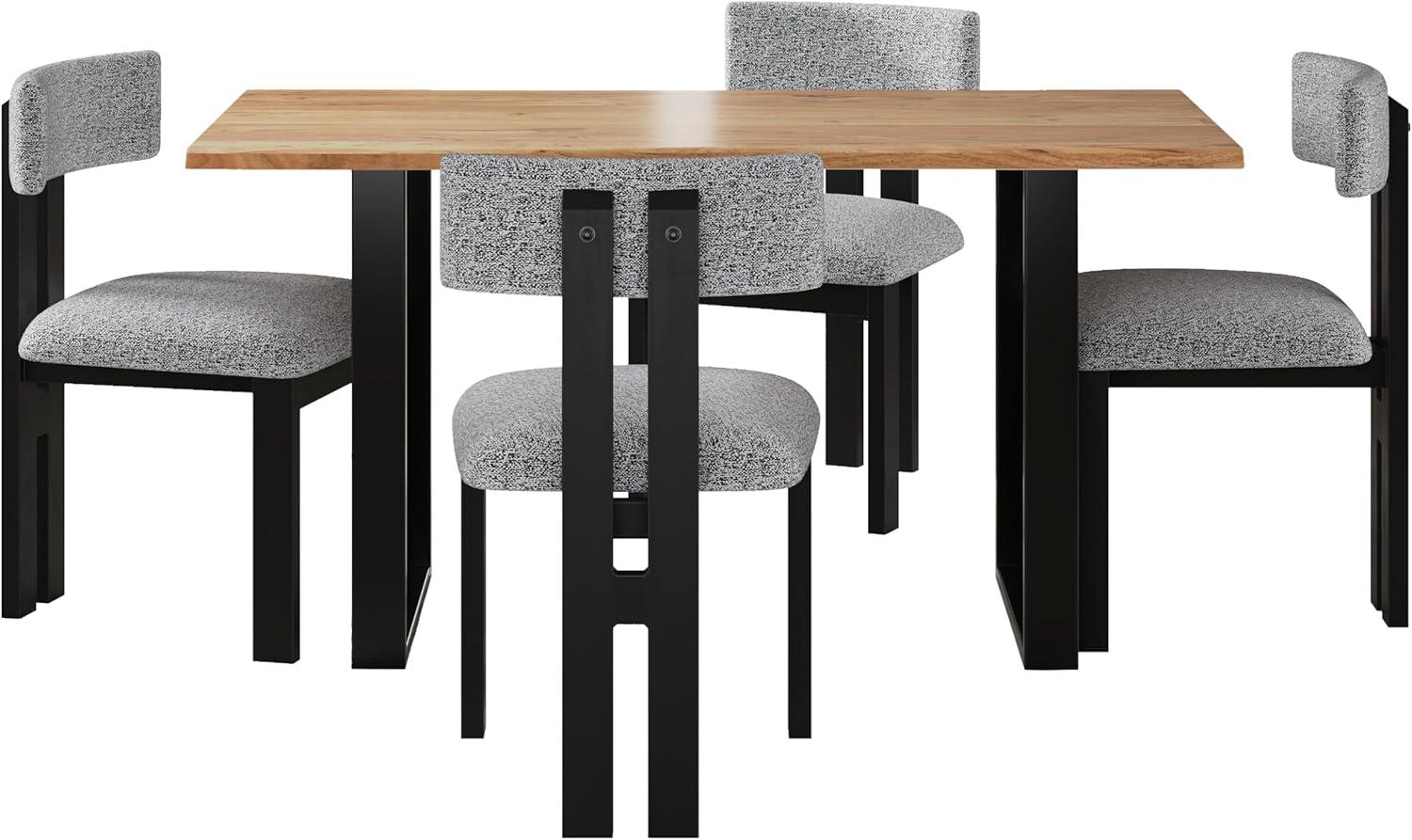 image:imageChristopher Knight Home Rumble Upholstered Dining Chairs Set of 4 Armless Kitchen Dining Room Chairs with H Shape Metal Legs Curved Backrest Kitchen Side Chairs with WoodLike Frame Black WhiteBlack White