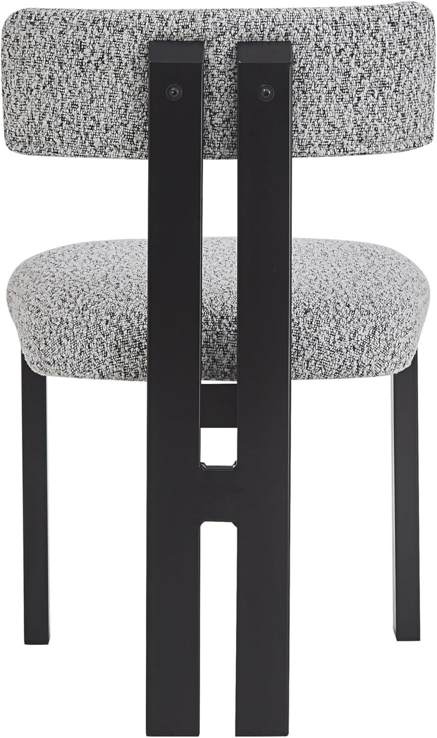 image:imageChristopher Knight Home Rumble Upholstered Dining Chairs Set of 4 Armless Kitchen Dining Room Chairs with H Shape Metal Legs Curved Backrest Kitchen Side Chairs with WoodLike Frame Black WhiteBlack White