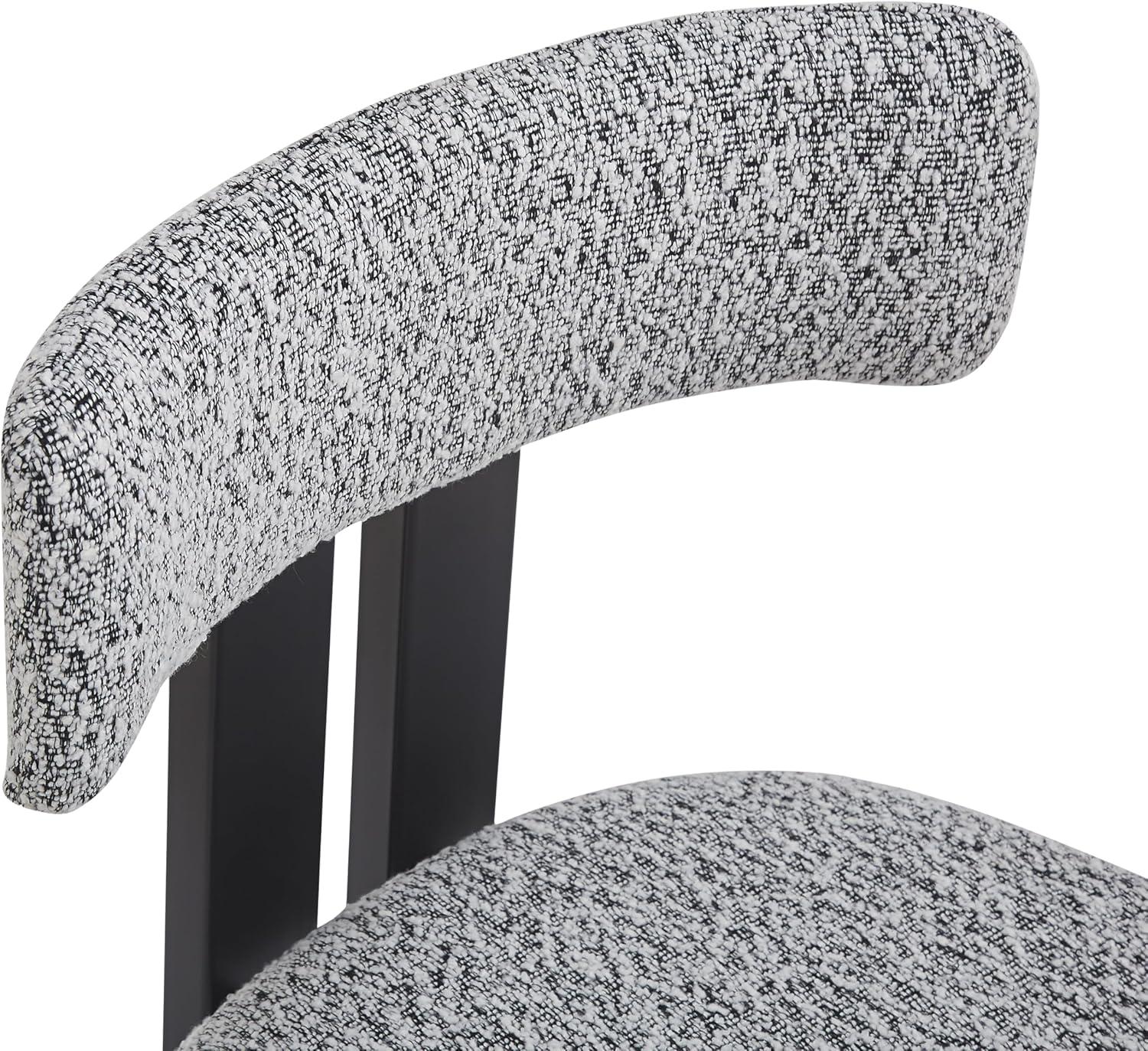 image:imageChristopher Knight Home Rumble Upholstered Dining Chairs Set of 4 Armless Kitchen Dining Room Chairs with H Shape Metal Legs Curved Backrest Kitchen Side Chairs with WoodLike Frame Black WhiteBlack White
