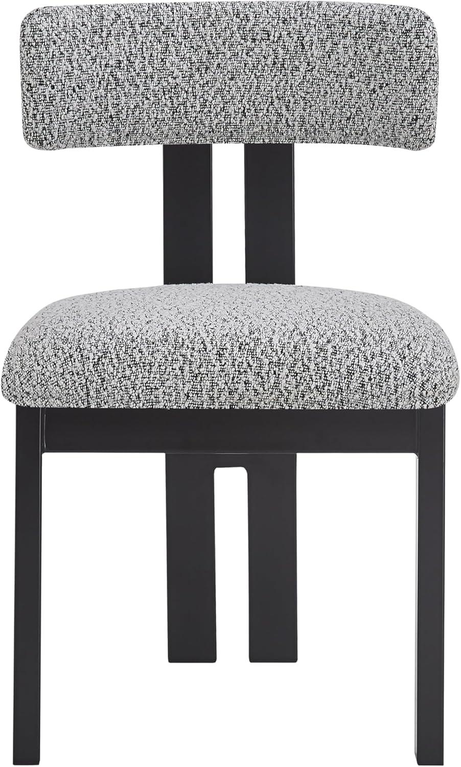 image:imageChristopher Knight Home Rumble Upholstered Dining Chairs Set of 4 Armless Kitchen Dining Room Chairs with H Shape Metal Legs Curved Backrest Kitchen Side Chairs with WoodLike Frame Black WhiteBlack White