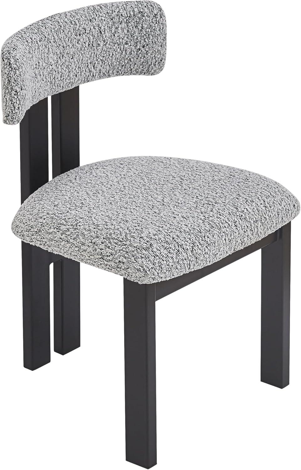 image:imageChristopher Knight Home Rumble Upholstered Dining Chairs Set of 4 Armless Kitchen Dining Room Chairs with H Shape Metal Legs Curved Backrest Kitchen Side Chairs with WoodLike Frame Black WhiteBlack White