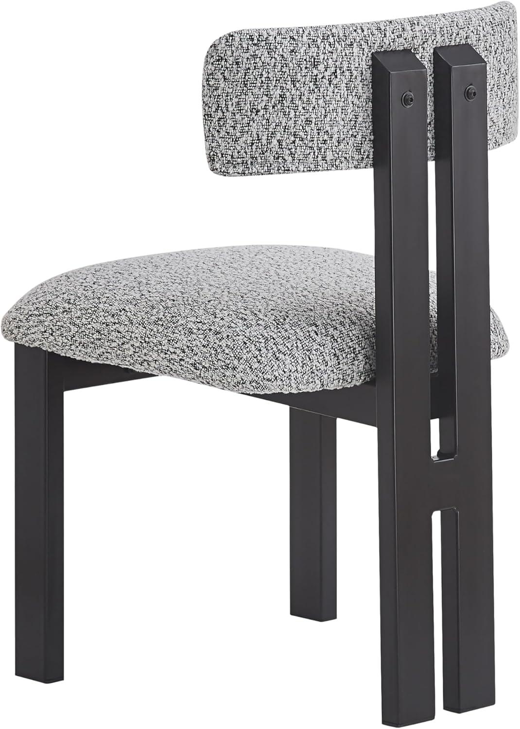 image:imageChristopher Knight Home Rumble Upholstered Dining Chairs Set of 4 Armless Kitchen Dining Room Chairs with H Shape Metal Legs Curved Backrest Kitchen Side Chairs with WoodLike Frame Black WhiteBlack White