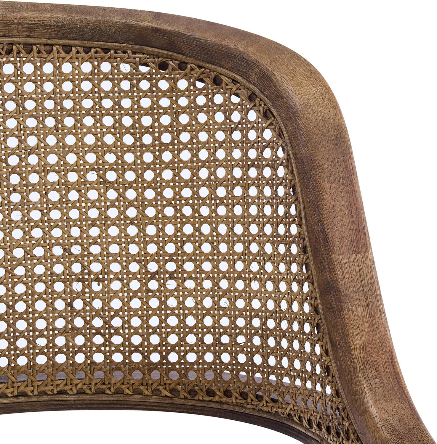 image:imageChristopher Knight Home Scout Dining Chairs Set of 2 Modern Dining Chair with Fabric Upholstery Rubberwood Frame Kitchen Arm Chairs with Cane Webbing Back Extra Seat for Dining Room BeigeWalnutBeigewalnut