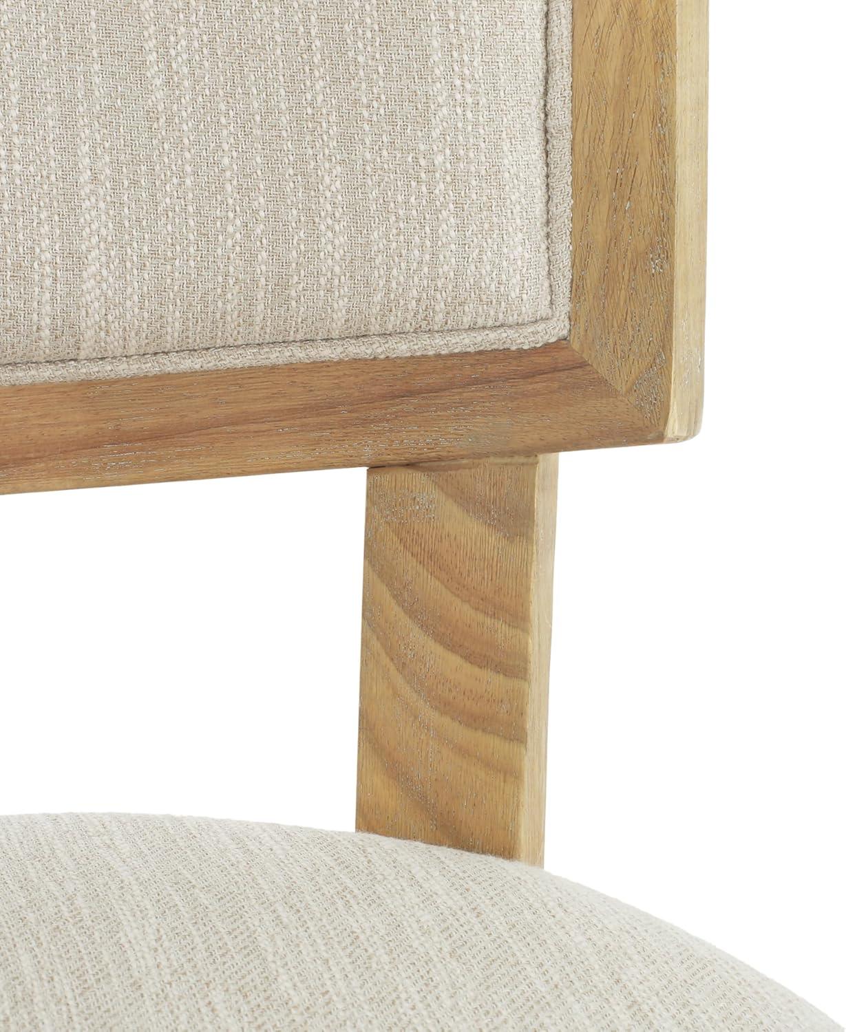 image:imageChristopher Knight Home Set of 2 Indoor Fabric Upholstered Armless Dining Chairs with Rubberwood Legs and King Louis Back Wood Frame Soft Chairs for Dining RoomKitchen Restaurant Natural and Beige