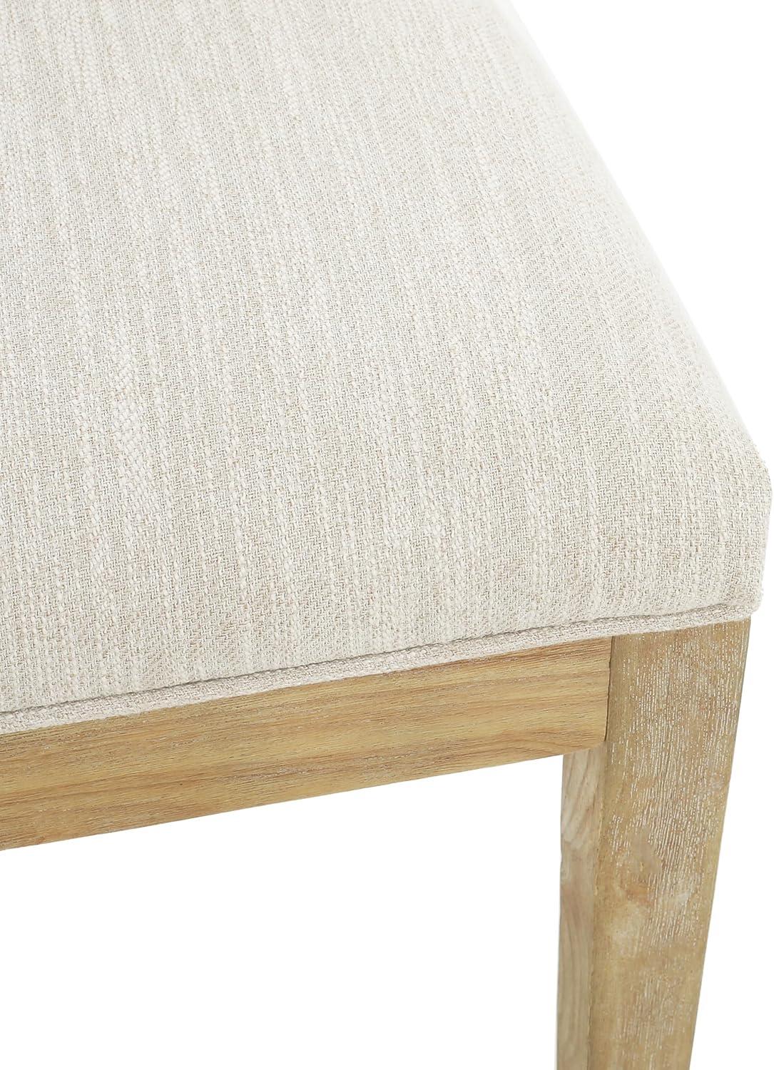 image:imageChristopher Knight Home Set of 2 Indoor Fabric Upholstered Armless Dining Chairs with Rubberwood Legs and King Louis Back Wood Frame Soft Chairs for Dining RoomKitchen Restaurant Natural and Beige