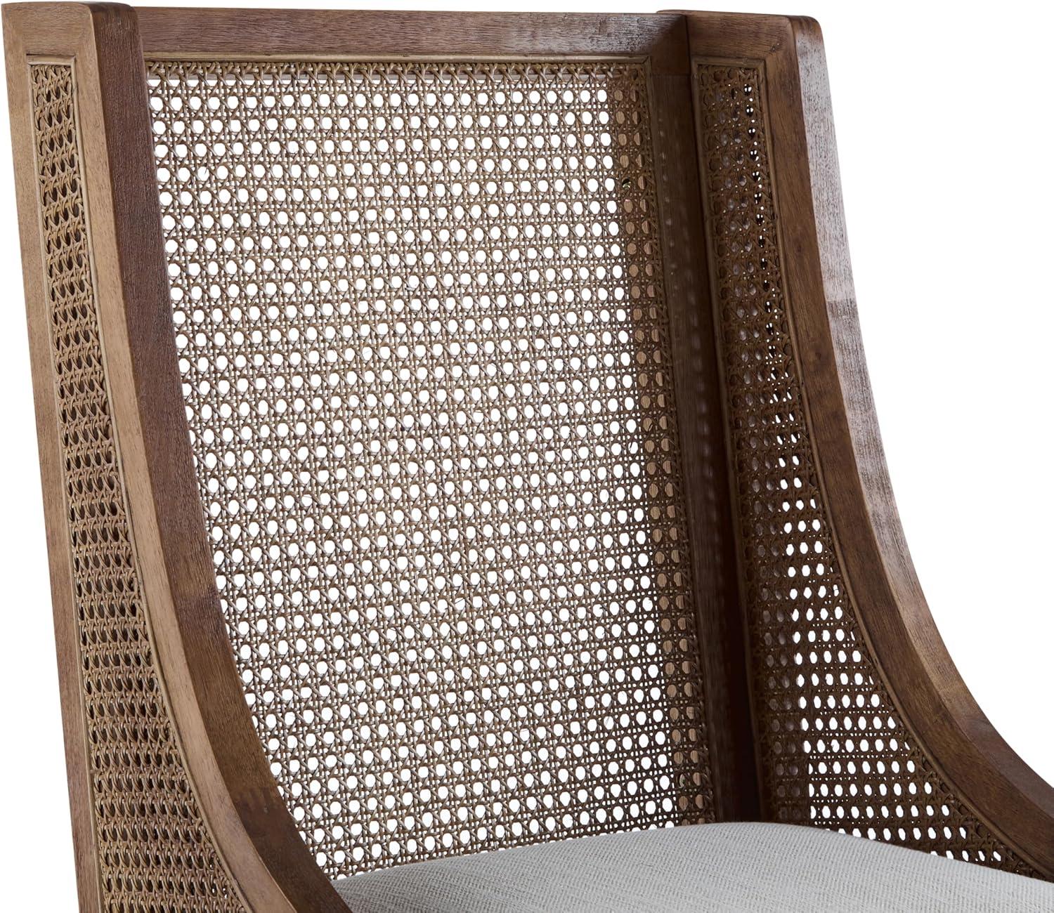 image:imageChristopher Knight Home Spone 7Piece Dining Table Set for 6 Wooden Extendable Dining Room Table Set for 46 People Upholstered Dining Chairs Set with Cane Webbing Beige Brown Walnut