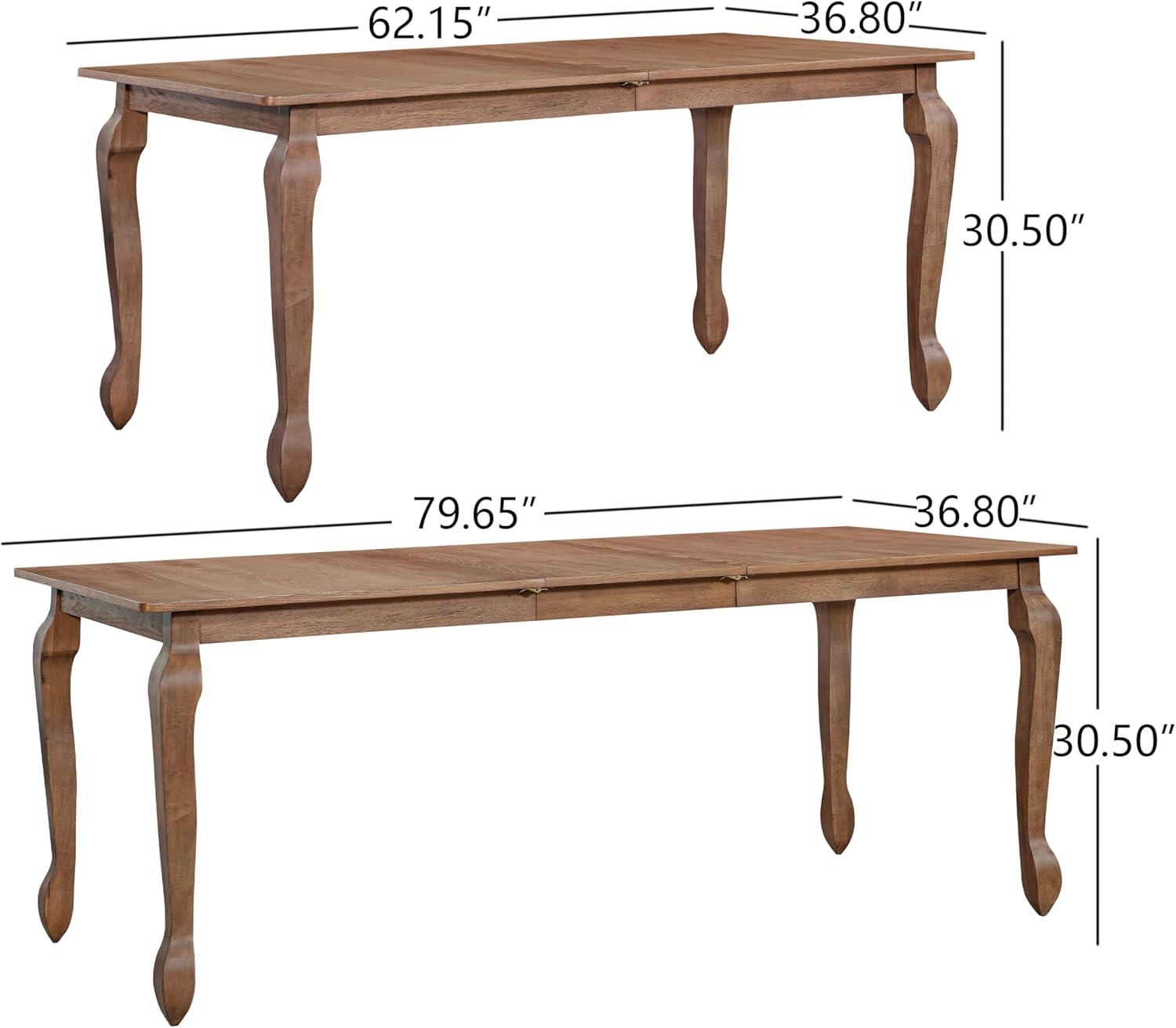 image:imageChristopher Knight Home Spone 7Piece Dining Table Set for 6 Wooden Extendable Dining Room Table Set for 46 People Upholstered Dining Chairs Set with Cane Webbing Beige Brown Walnut