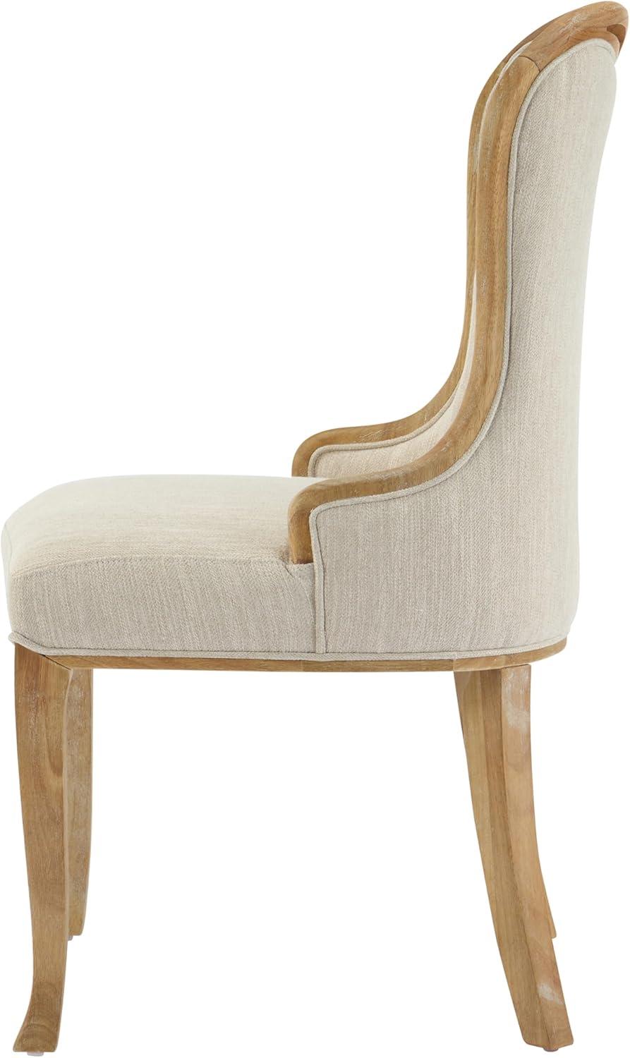 image:imageChristopher Knight Home Tako Sturdy Rubberwood Dining Chairs Set of 4 Wingback Upholstered Armchair Set of 4 with Sculpted Legs Comfy Dining Room Chairs with HeartInspired Back Natural