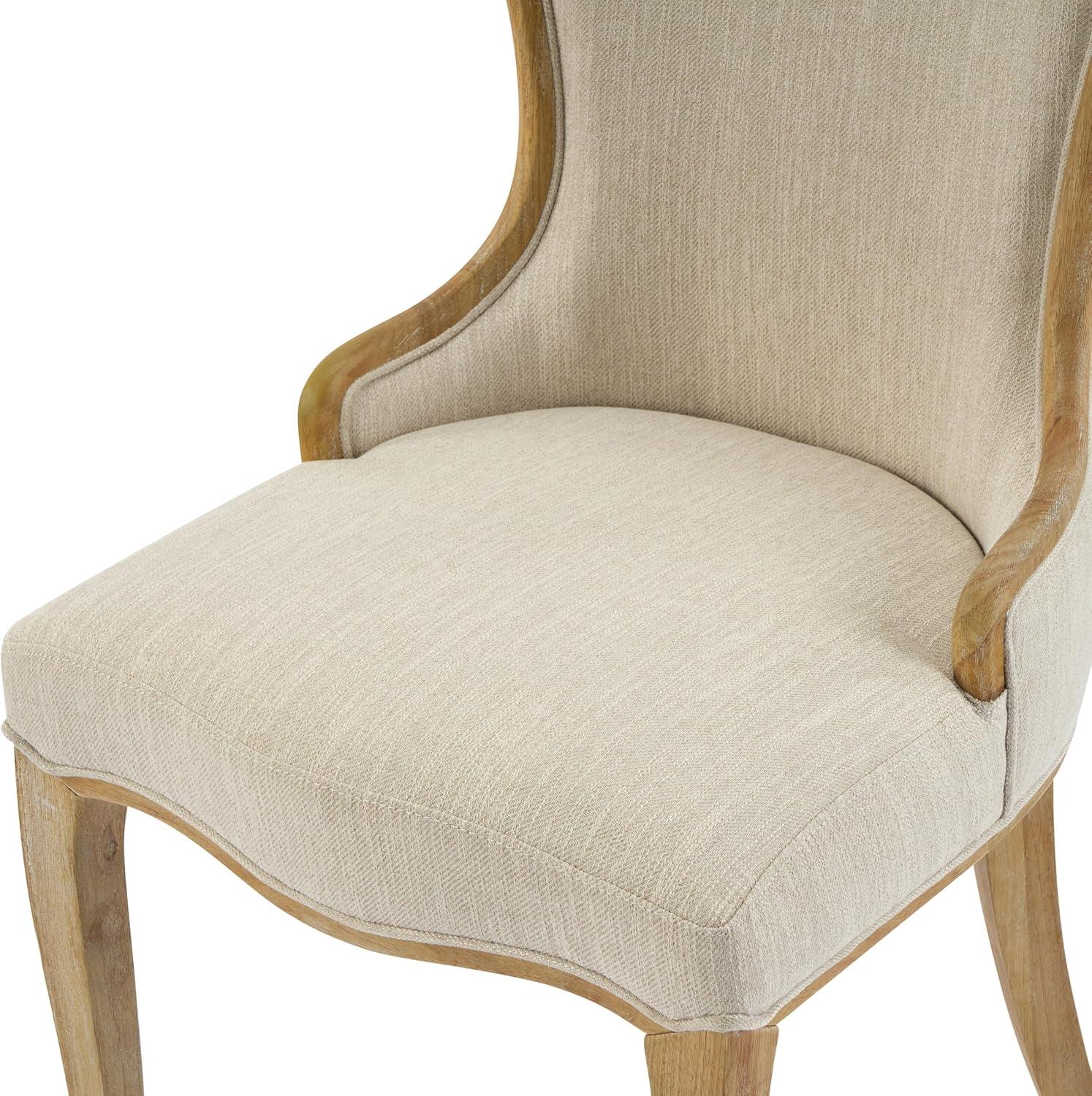image:imageChristopher Knight Home Tako Sturdy Rubberwood Dining Chairs Set of 4 Wingback Upholstered Armchair Set of 4 with Sculpted Legs Comfy Dining Room Chairs with HeartInspired Back Natural