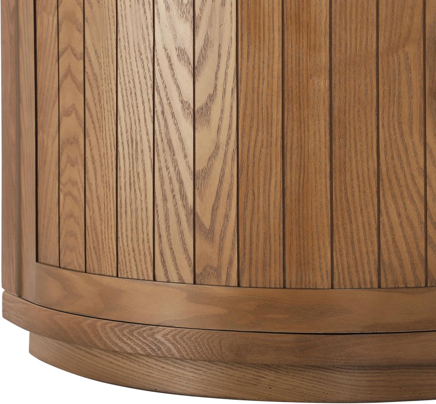 image:imageChristopher Knight Home Tian Modern Wooden Kitchen Sideboard Cabinet with Metal Handles Living Room Storage Cabinet with Shelves Spacious Dining Room Cupboard with 4 Doors Curved Form NaturalNatural