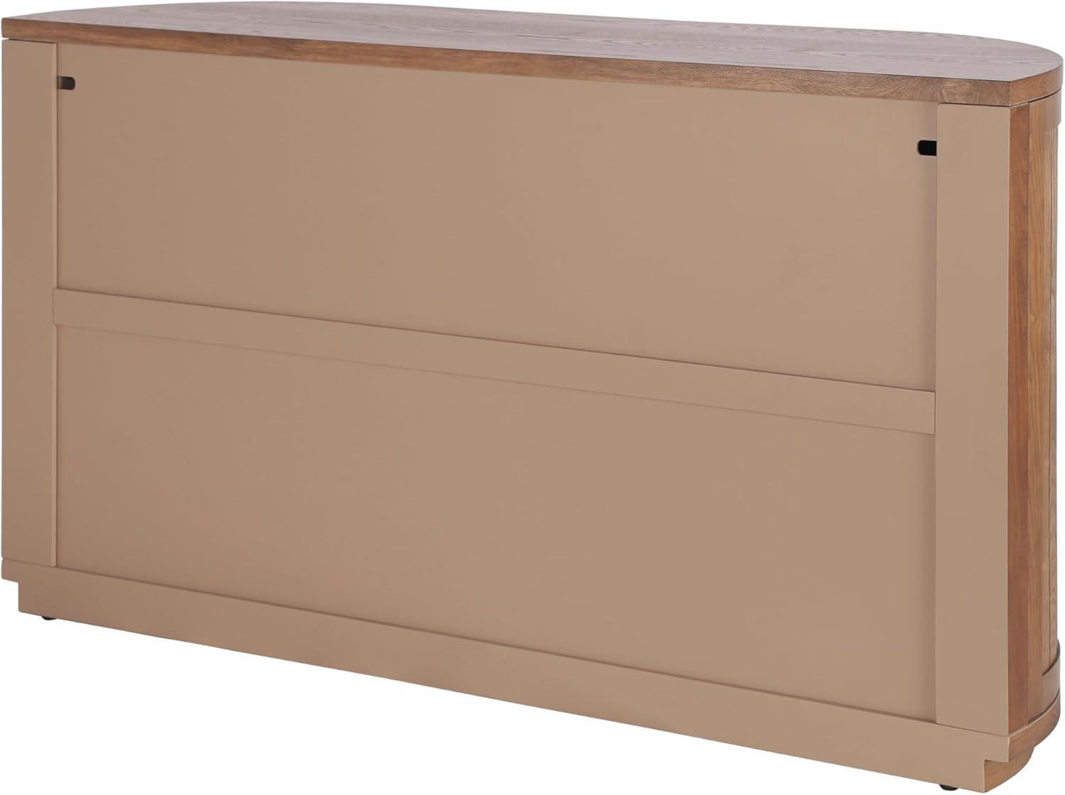 image:imageChristopher Knight Home Tian Modern Wooden Kitchen Sideboard Cabinet with Metal Handles Living Room Storage Cabinet with Shelves Spacious Dining Room Cupboard with 4 Doors Curved Form NaturalNatural