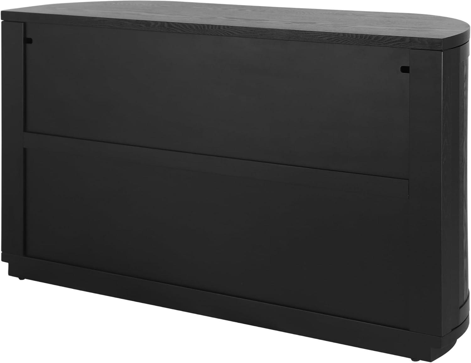 image:imageChristopher Knight Home Tian Modern Wooden Kitchen Sideboard Cabinet with Metal Handles Living Room Storage Cabinet with Shelves Spacious Dining Room Cupboard with 4 Doors Curved Form NaturalBlack