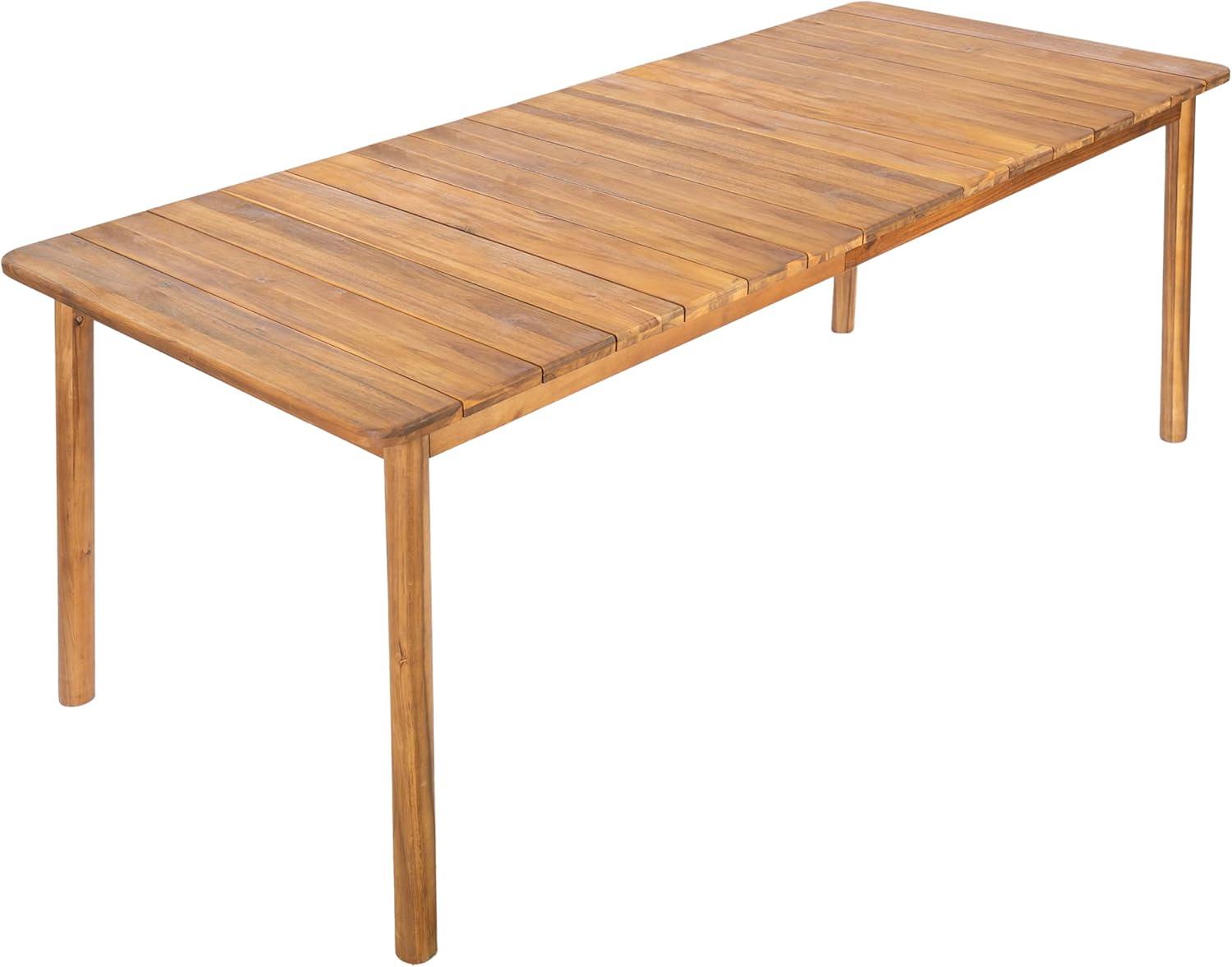image:imageChristopher Knight Home Visola 79 Farmhouse Patio Acacia Wood Dining Table Indoor and Outdoor Dining Room Table for 8 Persons Rectangular Dining Table for BackyardGarden Light TeakTeak