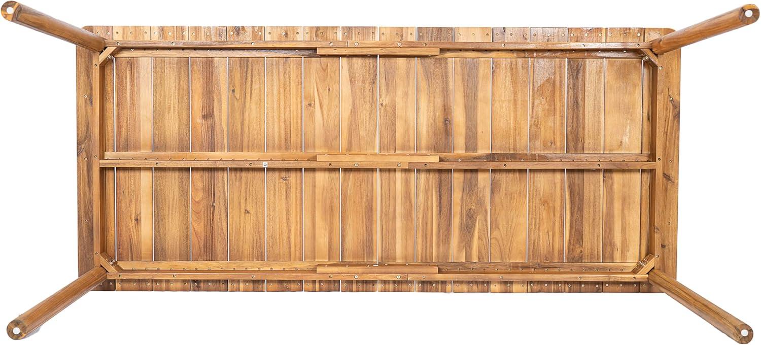 image:imageChristopher Knight Home Visola 79 Farmhouse Patio Acacia Wood Dining Table Indoor and Outdoor Dining Room Table for 8 Persons Rectangular Dining Table for BackyardGarden Light TeakTeak