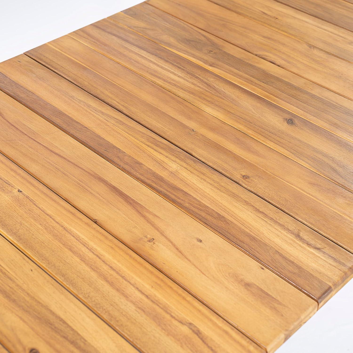 image:imageChristopher Knight Home Visola 79 Farmhouse Patio Acacia Wood Dining Table Indoor and Outdoor Dining Room Table for 8 Persons Rectangular Dining Table for BackyardGarden Light TeakTeak