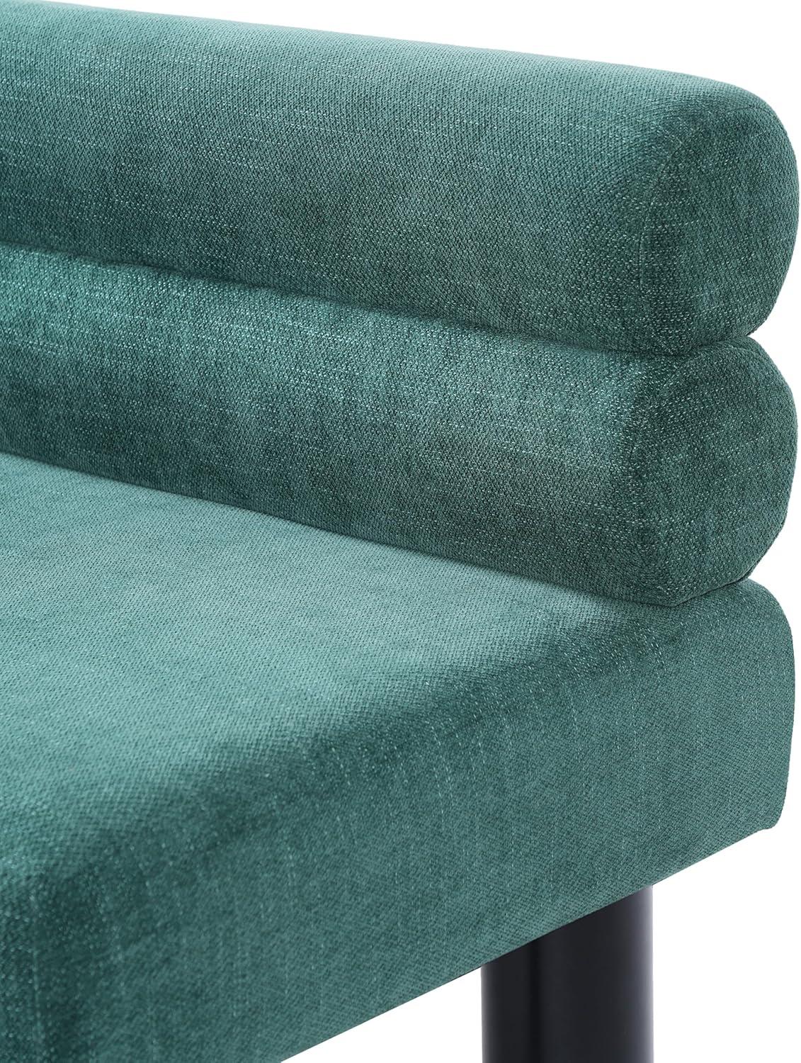 image:imageChristopher Knight Home Wally Fabric Upholstered Dining Bench Long Dining Room Chair Wooden Entryway Bench Bedroom End of Bed Bench YellowNaturalTeal Greenblack
