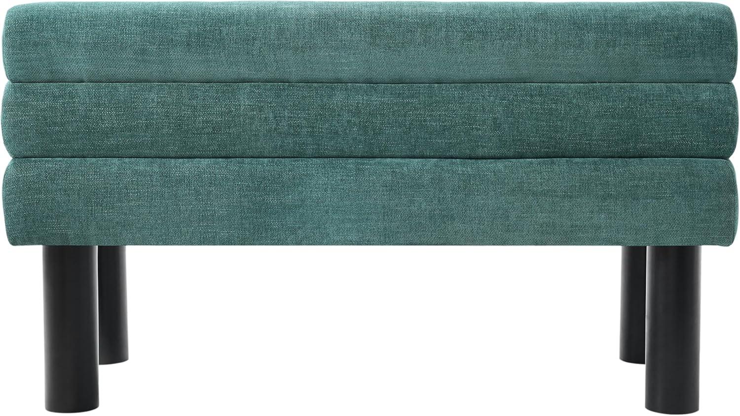 image:imageChristopher Knight Home Wally Fabric Upholstered Dining Bench Long Dining Room Chair Wooden Entryway Bench Bedroom End of Bed Bench YellowNaturalTeal Greenblack