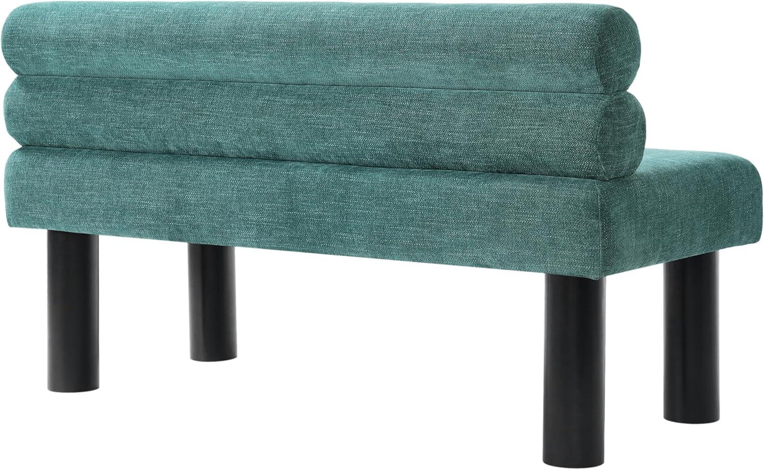 image:imageChristopher Knight Home Wally Fabric Upholstered Dining Bench Long Dining Room Chair Wooden Entryway Bench Bedroom End of Bed Bench YellowNaturalTeal Greenblack