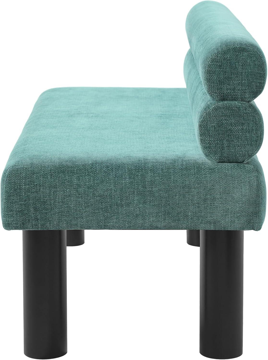 image:imageChristopher Knight Home Wally Fabric Upholstered Dining Bench Long Dining Room Chair Wooden Entryway Bench Bedroom End of Bed Bench YellowNaturalTeal Greenblack