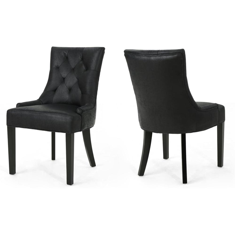 image:imageChristopher Knight Home Hayden Fabric Dining Chairs 2Pcs SetPolyester Light GreyBlack Dark Brown