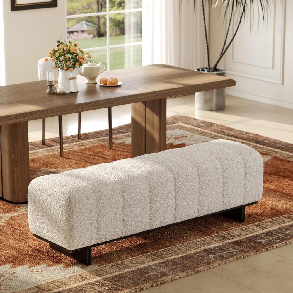 image:imageChristopher Knight Home Lamie Faux Leather Upholstered Dining Bench Wooden Entryway Bench Long Sofa Footstool for Living Room Bedroom End of Bed Bench BrownBlackBeigeblack