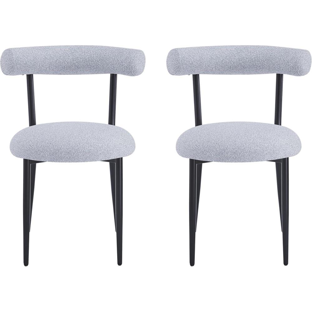 image:imageChristopher Knight Home Modern Dining ChairUpholstered Accent Chair for Dining RoomFabric Armchairs with Iron Legs Set of 2 Light GrayLight Gray