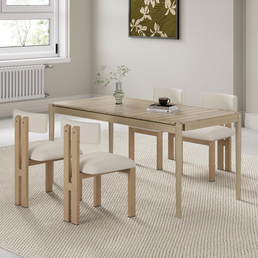 image:imageChristopher Knight Home Rumble Upholstered Dining Chairs Set of 4 Armless Kitchen Dining Room Chairs with H Shape Metal Legs Curved Backrest Kitchen Side Chairs with WoodLike Frame Black WhiteBeige Natural