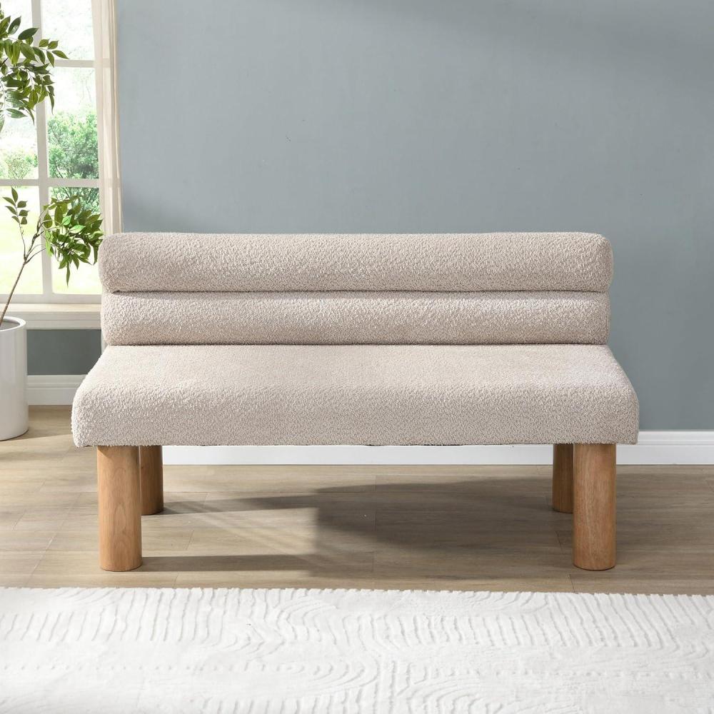 image:imageChristopher Knight Home Wally Fabric Upholstered Dining Bench Long Dining Room Chair Wooden Entryway Bench Bedroom End of Bed Bench YellowNaturalLight Graynatural