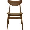 Christopher Knight Home Anise Faux Leather Upholstered Dining Chairs Set of 2, Wooden Dining Room Armless Chair, Curved Backrest Kitchen Side Chair, Walnut+Beige(Walnut+brown)