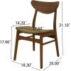 Christopher Knight Home Anise Faux Leather Upholstered Dining Chairs Set of 2, Wooden Dining Room Armless Chair, Curved Backrest Kitchen Side Chair, Walnut+Beige(Walnut+brown)