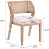 Christopher Knight Home Ashe Upholstered Dining Chairs Set of 2, Modern Dining Chair with Curved Woven Rattan Back, Rubberwood Frame Kitchen Chairs, Extra Seat for Dining Room, Beige + Natural(Beige + Natural)