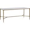 Christopher Knight Home Bessa Modern Dining Table for 6, Wood Dining Room Table with Marble-Effect Top, Spacious Rectangular Kitchen Table with Hand-Forged Hammered Iron Legs, Forged Pewter Gray(Forged Brass Brown)