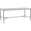 Christopher Knight Home Bessa Modern Dining Table for 6, Wood Dining Room Table with Marble-Effect Top, Spacious Rectangular Kitchen Table with Hand-Forged Hammered Iron Legs, Forged Pewter Gray(Forged Pewter Gray)