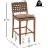 Christopher Knight Home Caitlyn Counter Height Bar Stools Set of 4, PU Leather Bar Stool for Kitchen Island, Wooden Dining Room Chair, Counter Stool with Footrest, Light Brown+Walnut(Dark Brown+walnut)