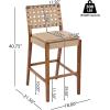 Christopher Knight Home Caitlyn Counter Height Bar Stools Set of 4, PU Leather Bar Stool for Kitchen Island, Wooden Dining Room Chair, Counter Stool with Footrest, Light Brown+Walnut(Light Brown+walnut)