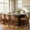 Christopher Knight Home Caitlyn Counter Height Bar Stools Set of 4, PU Leather Bar Stool for Kitchen Island, Wooden Dining Room Chair, Counter Stool with Footrest, Light Brown+Walnut(Light Brown+walnut)