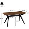 Christopher Knight Home Caspar Mid-Century Modern Dining Table Set for 4, Wooden Dining Room Table Set for 4, 5-Piece Dining Set for 4 with Armless Chair, Black + Dark Walnut+Grey