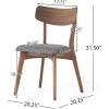 Christopher Knight Home Caspar Mid-Century Modern Dining Table Set for 4, Wooden Dining Room Table Set for 4, 5-Piece Dining Set for 4 with Armless Chair, Black + Dark Walnut+Grey
