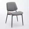 Christopher Knight Home Collin Dining Chairs Set of 2, Retro Faux Leather Armless Chair with Walnut Bentwood Back Upholstered Seat Metal Legs Adjustable Foot for Kitchen Dining Room Chairs, Black PU(Grey)