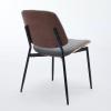 Christopher Knight Home Collin Dining Chairs Set of 2, Retro Faux Leather Armless Chair with Walnut Bentwood Back Upholstered Seat Metal Legs Adjustable Foot for Kitchen Dining Room Chairs, Black PU(Grey)