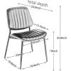 Christopher Knight Home Collin Dining Chairs Set of 2, Retro Faux Leather Armless Chair with Walnut Bentwood Back Upholstered Seat Metal Legs Adjustable Foot for Kitchen Dining Room Chairs, Black PU(Beige)